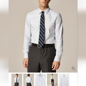 J.Crew CA351 Slim Bowery performance stretch dress shirt Gray spread collar L